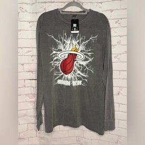 NWT NBA Miami Heat Charcoal Long Sleeve Tee